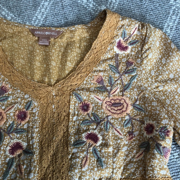 Boho Embroidered Floral Dress April Cornell - Picture 3 of 3